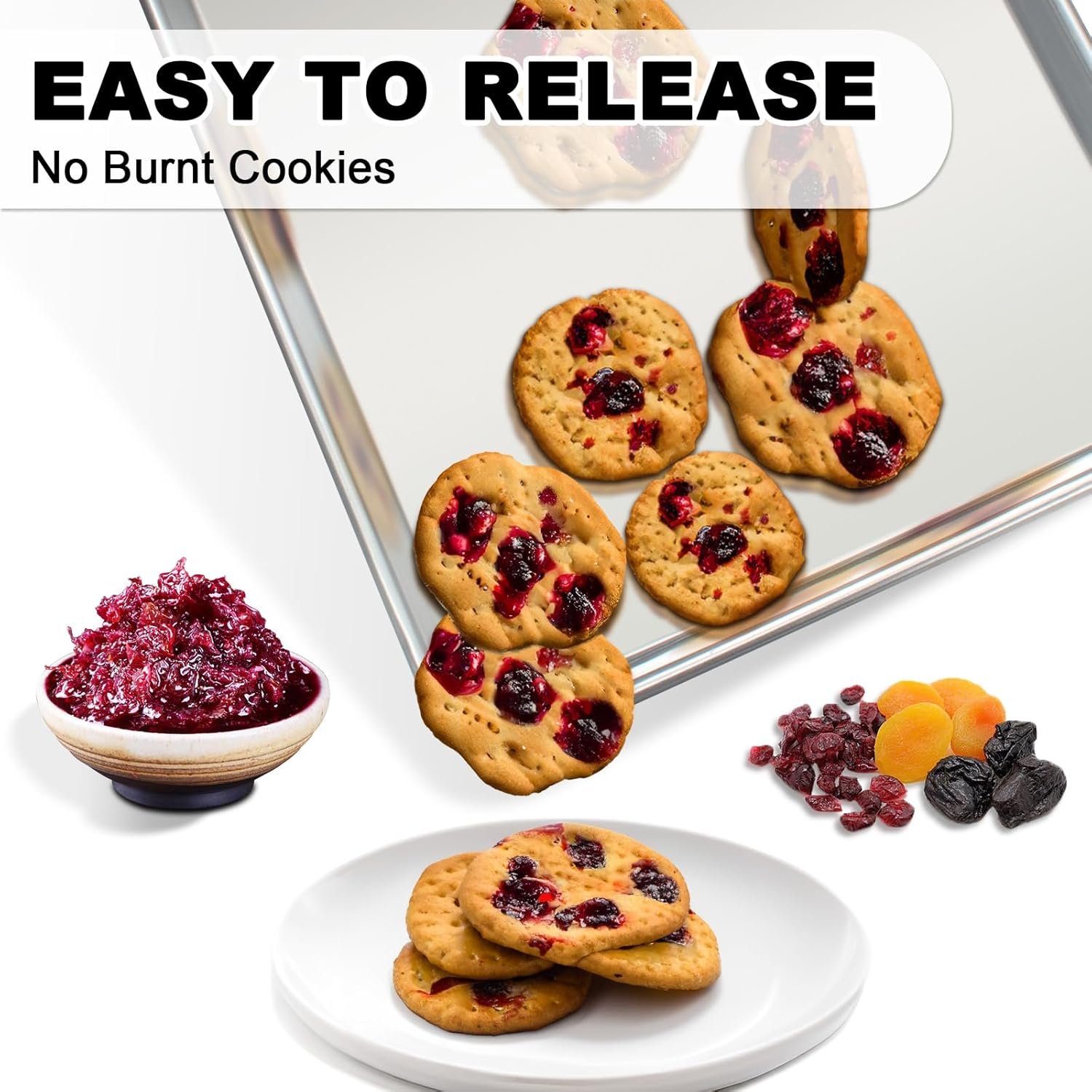 Half Sheet Pans with Rack Set, 18 Inch Commercial Quality Baking Sheet Pan Set, Natural Aluminum Cookie Sheet, Warp Resistant Nonstick Thick Cookie Tray Pans for Baking, Roasting - Image 7