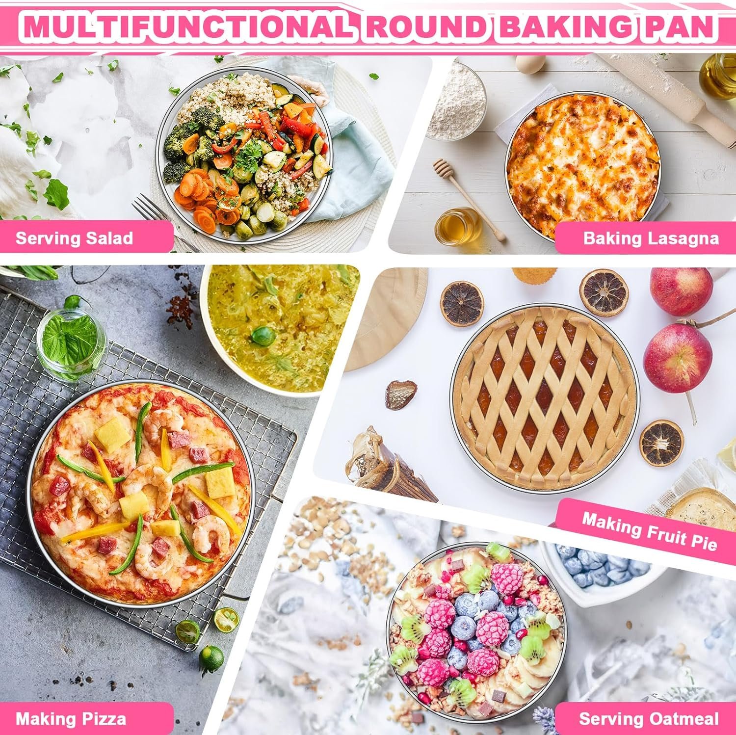 8 Inch Cake Pan Set of 2, Stainless Steel Round Layer Cake Baking Pans Tins, Non-Toxic & Healthy, Leak-proof & Easy Clean & Dishwasher Safe - Image 7